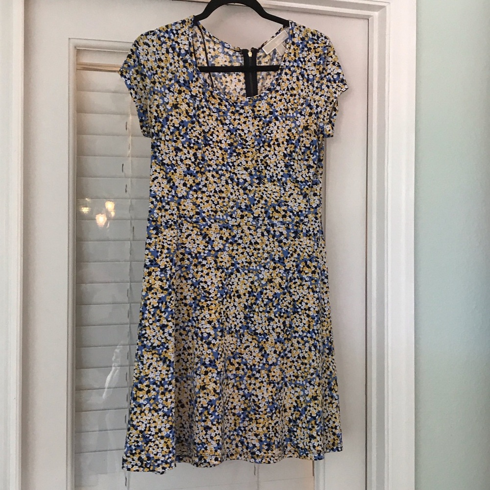 MICHAEL Michael Kors Blue and Yellow Floral Mini Dress
